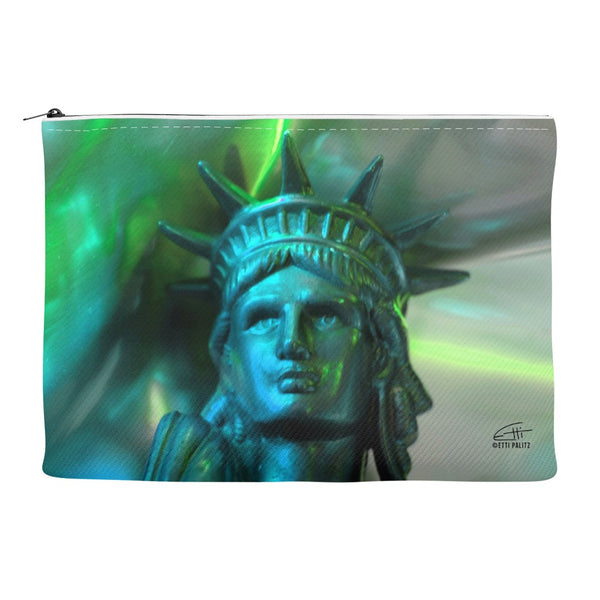 In Love with New York 'Liberty In Green' Canvas Cosmetic Clutch