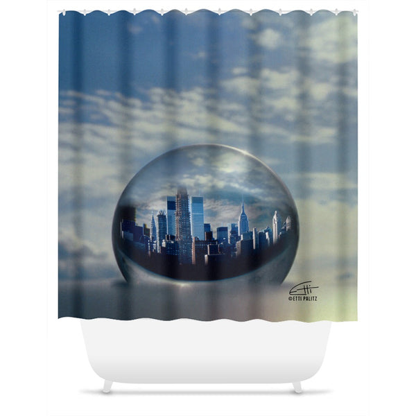 In Love with New York 'Planet NY' Shower Curtain