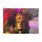 In Love with New York 'Liberty In Gold' Canvas Cosmetic Clutch