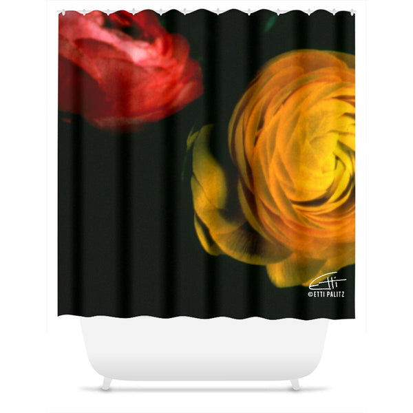 Flowers After Dark 'Duet' Shower Curtain